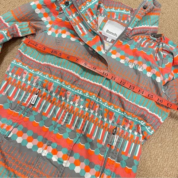 Bench Geometric Tribal Print Jacket Orange Turquoise - S - Picture 10 of 12